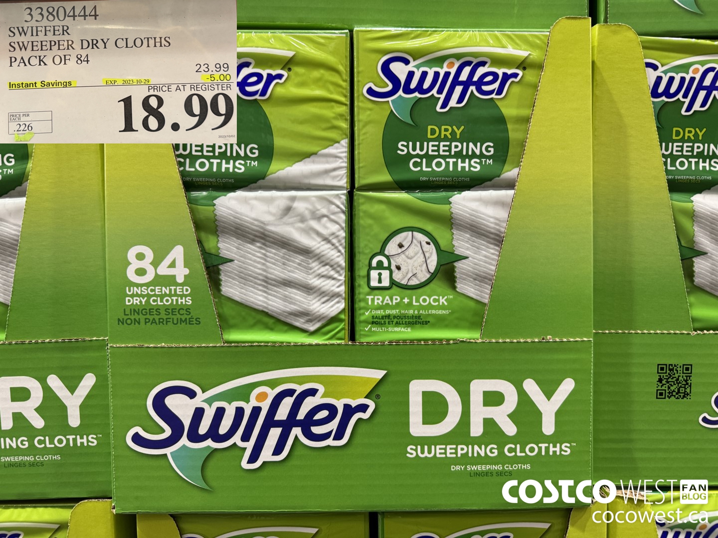 3380444 SWIFFER SWEEPER DRY CLOTHS PACK OF 84 ($5.00 INSTANT SAVINGS EXPIRES ON 2023-10-29) $18.99