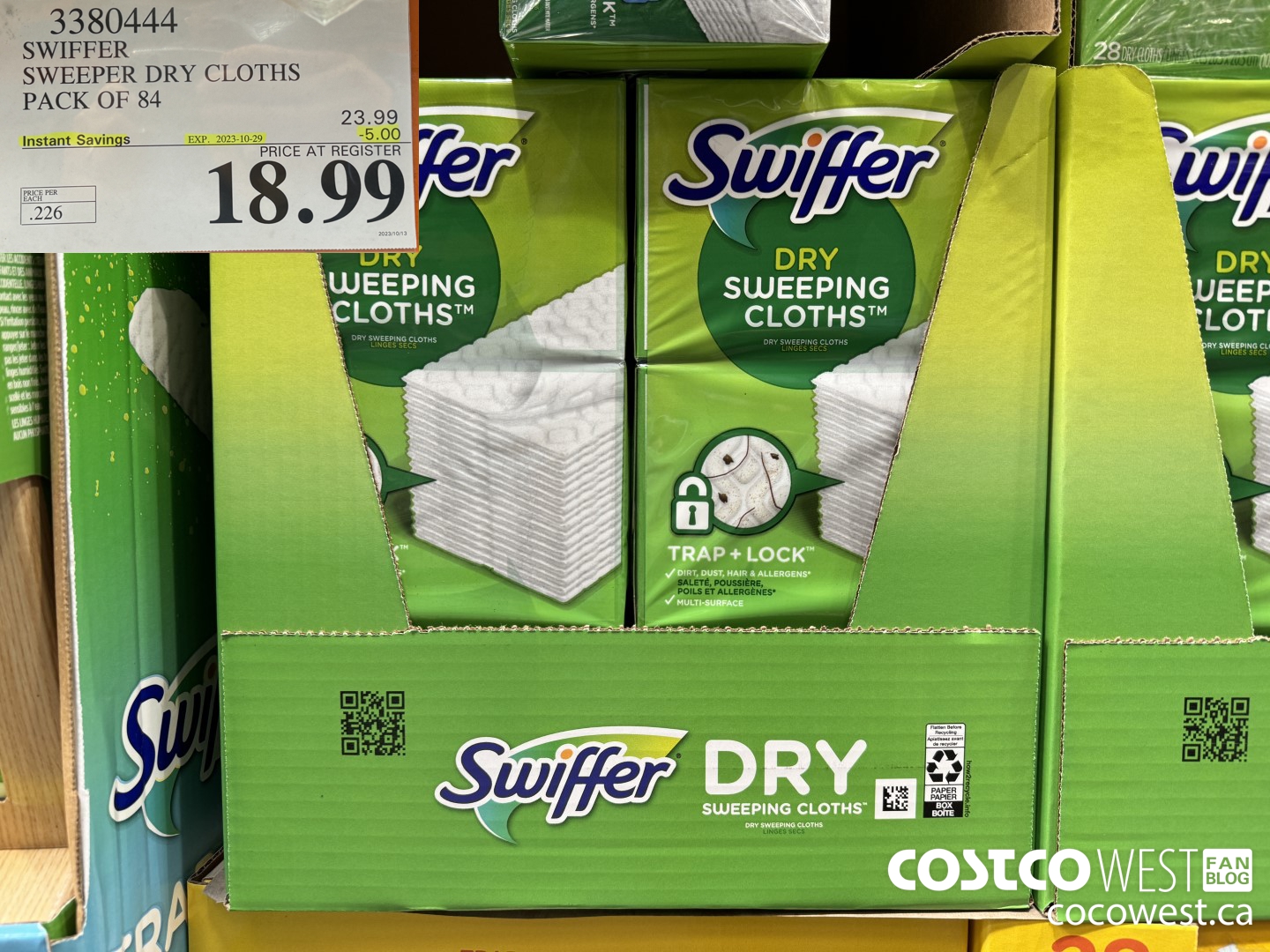 3380444 SWIFFER SWEEPER DRY CLOTHS PACK OF 84 ($5.00 INSTANT SAVINGS EXPIRES ON 2023-10-29) $18.99