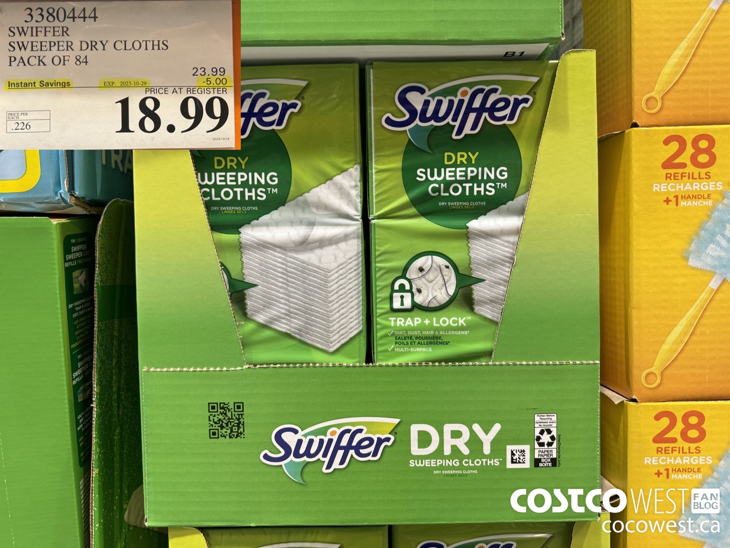 3380444 SWIFFER SWEEPER DRY CLOTHS PACK OF 84 ($5.00 INSTANT SAVINGS EXPIRES ON 2023-10-29) $18.99