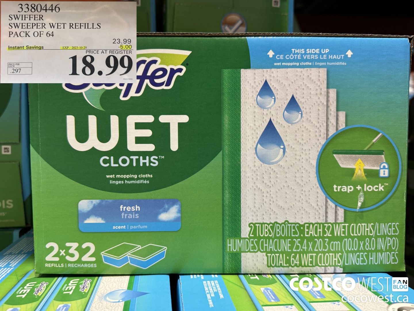 3380446 SWIFFER SWEEPER WET REFILLS PACK OF 64 ($5.00 INSTANT SAVINGS EXPIRES ON 2023-10-29) $18.99