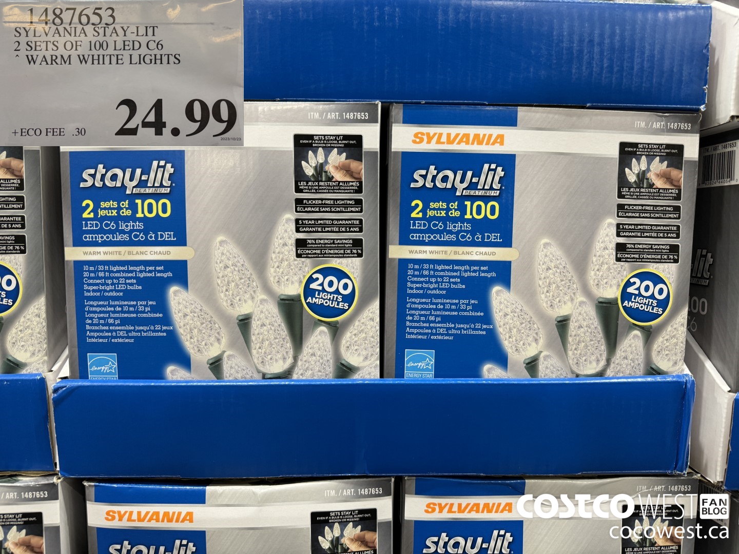 1487653 SYLVANIA STAY-LIT 2 SETS OF 100 LED C6 WARM WHITE LIGHTS $24.99