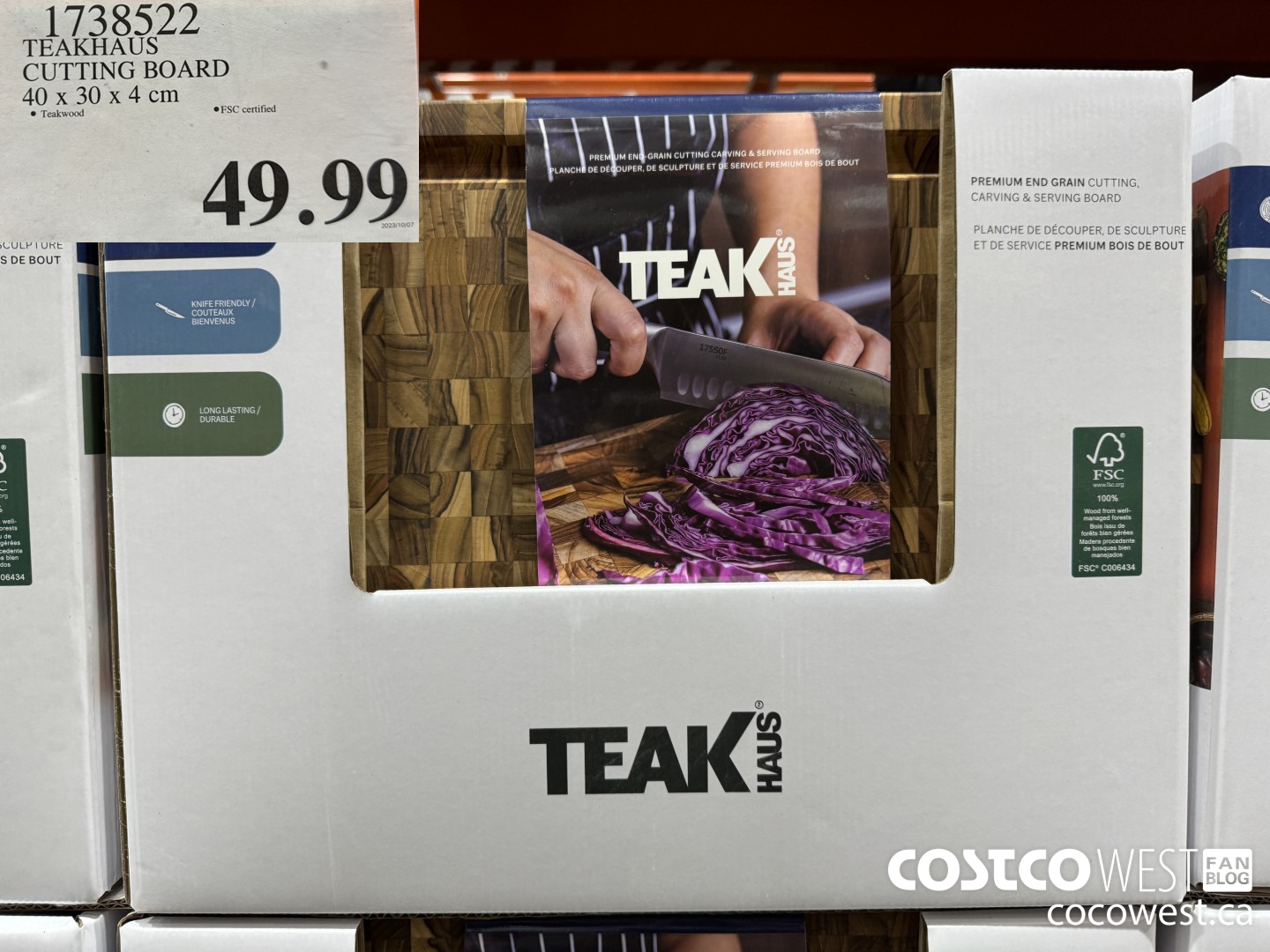 1738522 TEAKHAUS CUTTING BOARD 40 X 30 X 4 CM $49.99