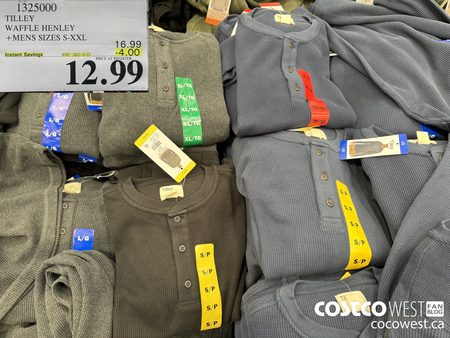 1325000 TILLEY WAFFLE HENLEY MENS SIZES S-XXL ($4.00 INSTANT SAVINGS EXPIRES ON 2023-10-22) $12.99