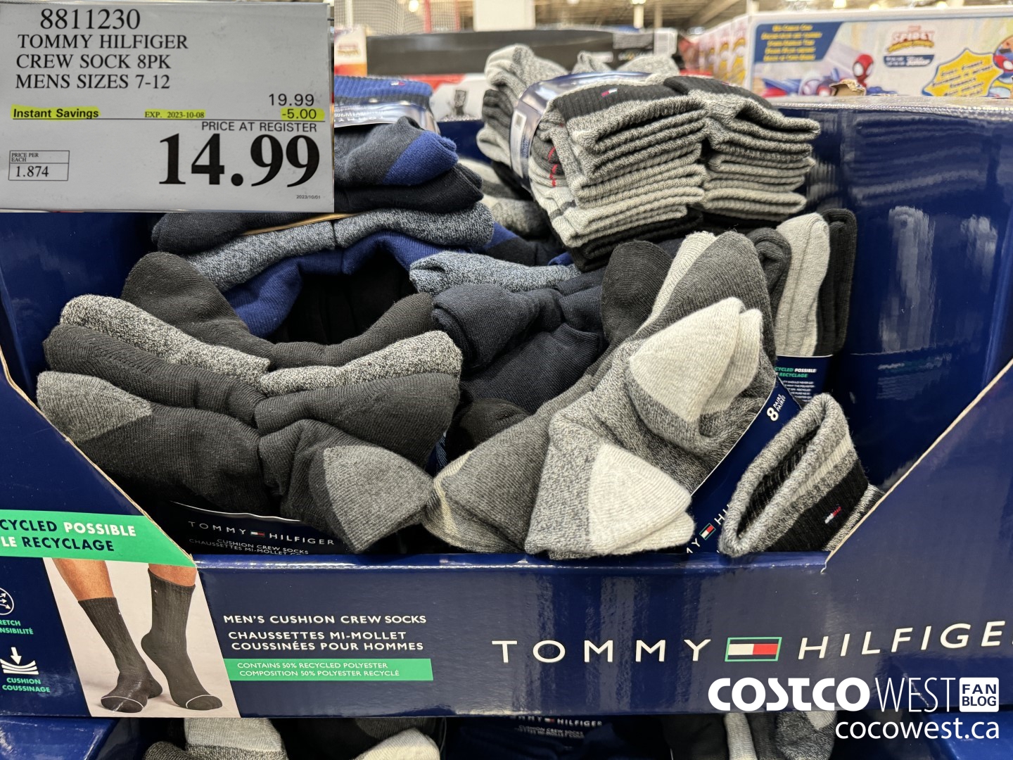 8811230 TOMMY HILFIGER CREW SOCK 8PK MENS SIZES 7-12  ($5.00 INSTANT SAVINGS EXPIRES ON 2023-10-08) $14.99