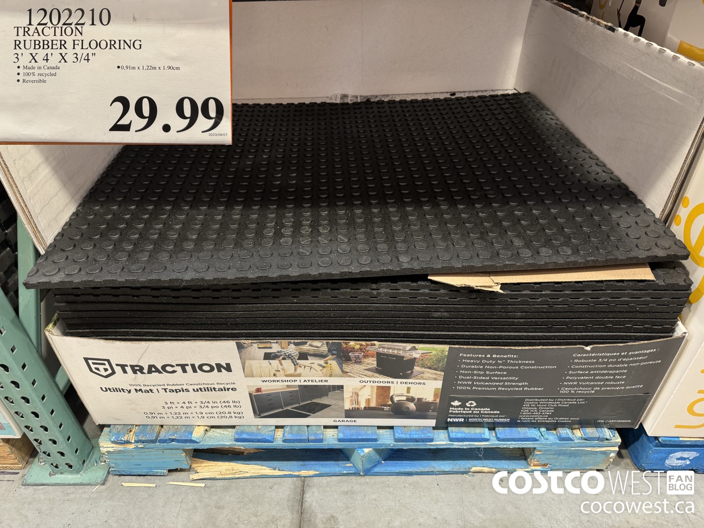 1202210 TRACTION RUBBER FLOORING 3'X4'X3/4