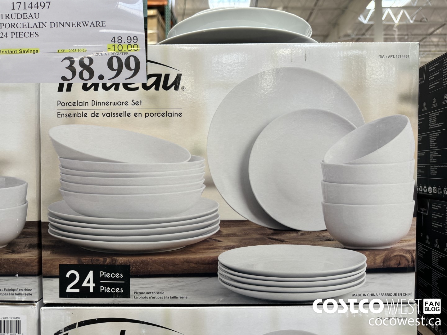 1714497 TRUDEAU PORCELAIN DINNERWARE 24 PIECES ($10.00 INSTANT SAVINGS EXPIRES ON 2023-10-29) $38.99