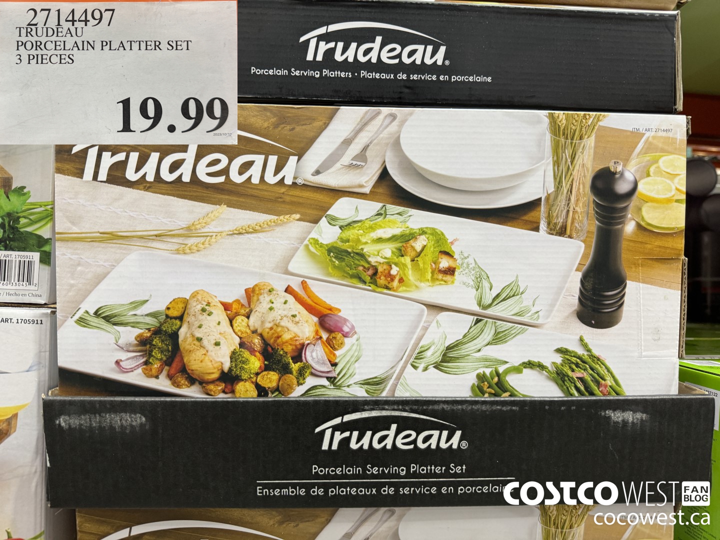 2714497 TRUDEAU PORCELAIN PLATTER SET 3 PIECES $19.99