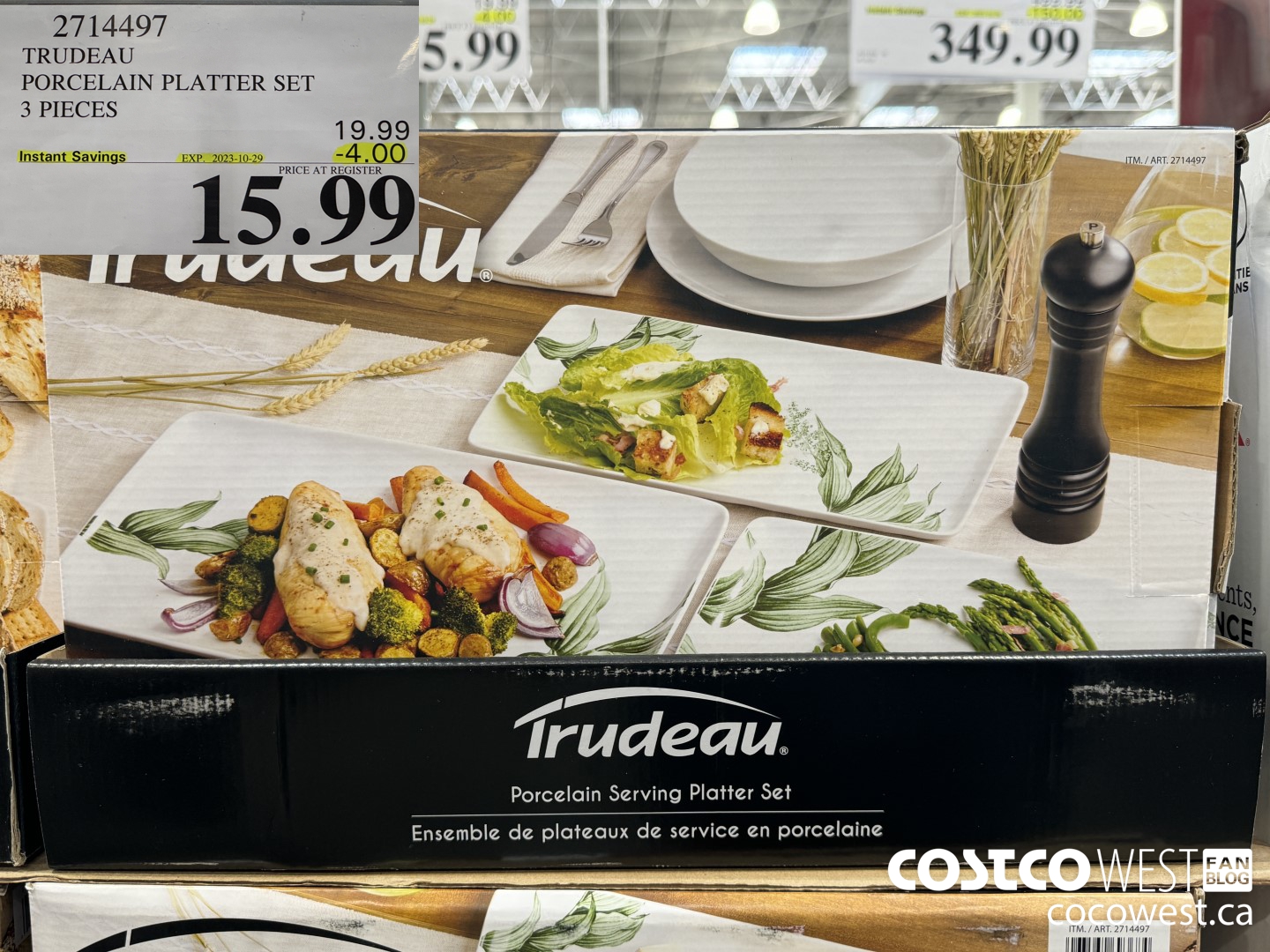 2714497 TRUDEAU PORCELAIN PLATTER SET 3 PIECES ($4.00 INSTANT SAVINGS EXPIRES ON 2023-10-29) $15.99