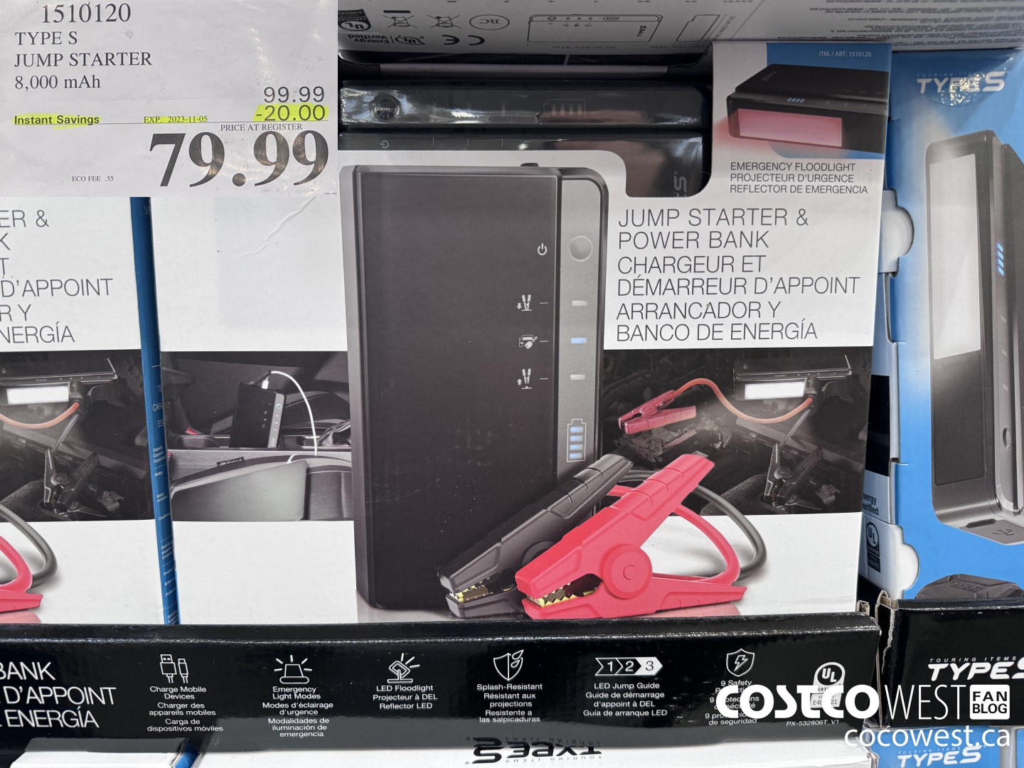 1510120 TYPE S JUMP STARTER 8,000 MAH ($20.00 INSTANT SAVINGS EXPIRES ON 2023-11-05) $79.99