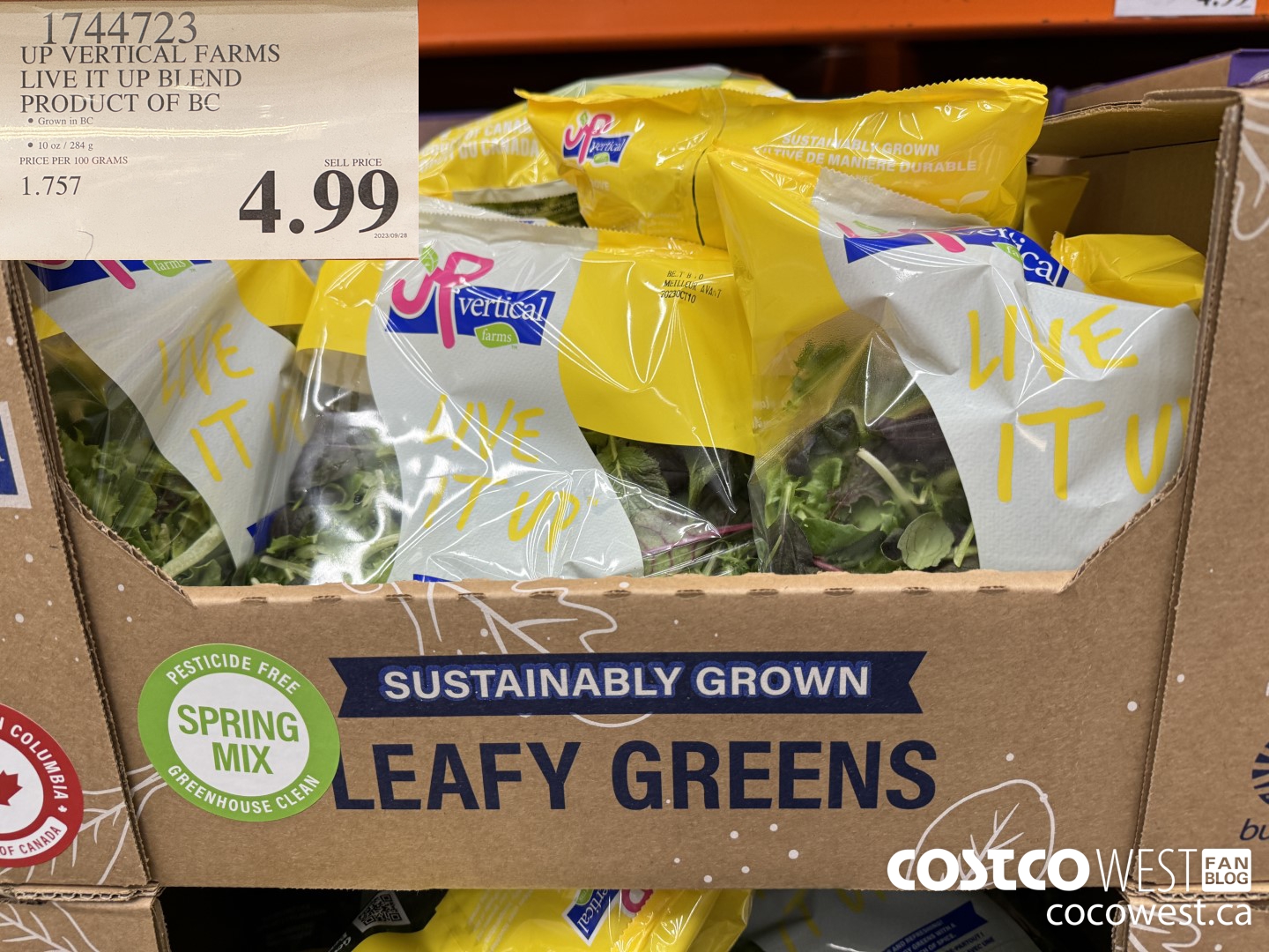 1744723 UP VERTICAL FARMS LIVE IT UP BLAND PRODUCT OF BC $4.99