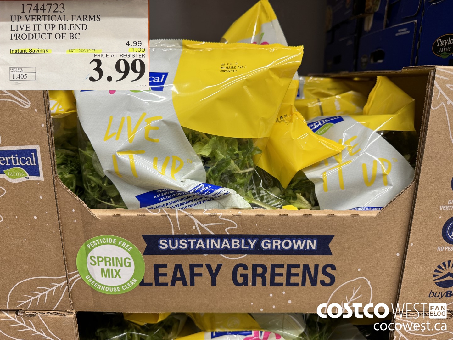 1744723 UP VERTICAL FARMS LIVE IT UP BLAND PRODUCT OF BC ($1.00 INSTANT SAVINGS EXPIRES ON 2023-10-07) $3.99