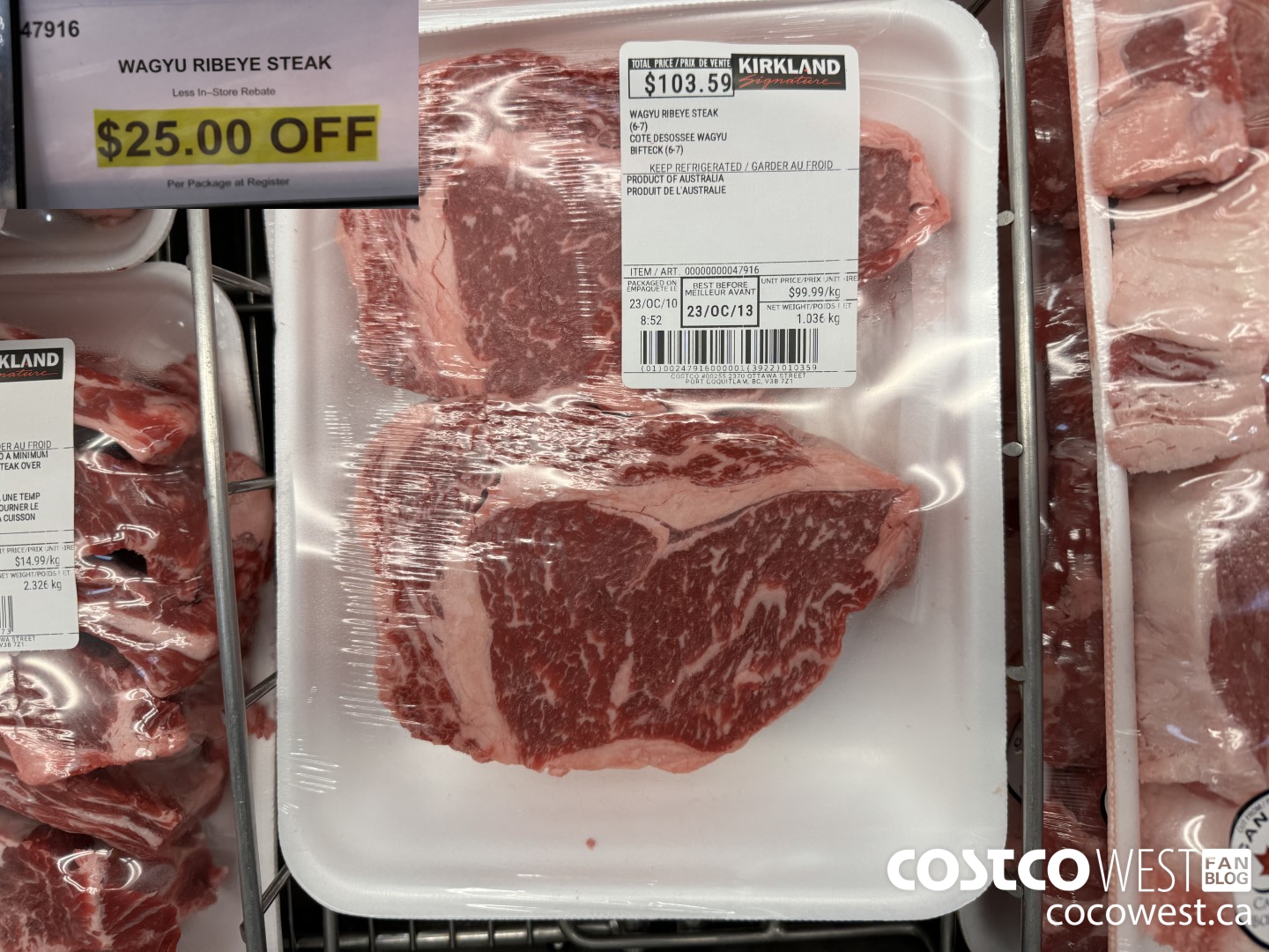 47916 WAGYU RIBEYE STEAK ($25.00 INSTANT SAVINGS)