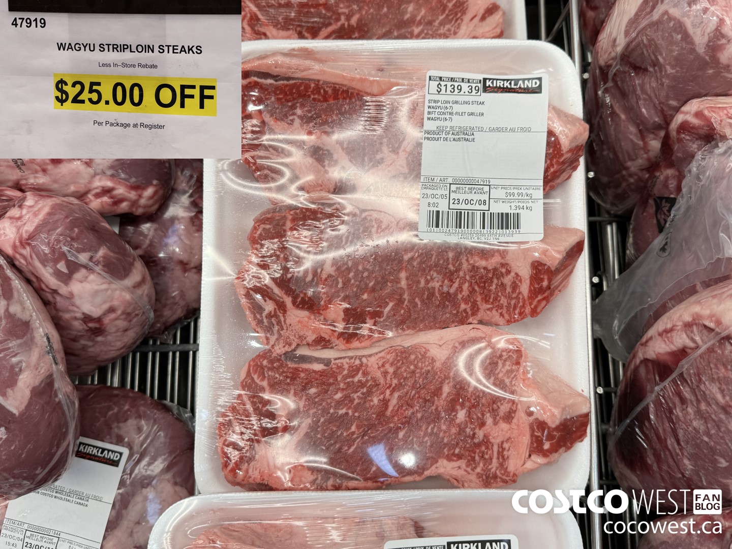 47919 WAGYU STRIPLOIN STEAKS ($25.00 INSTANT SAVINGS)