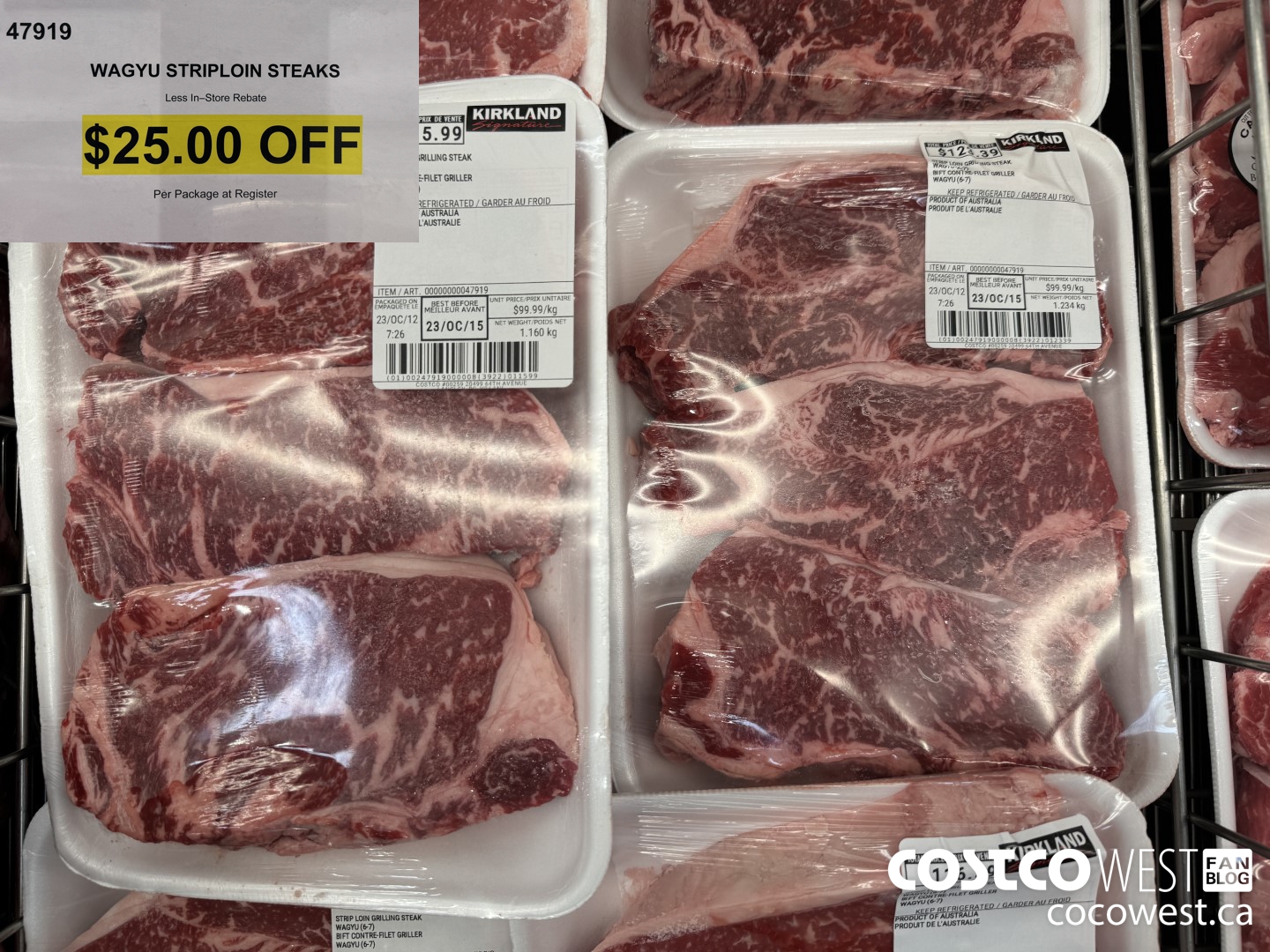 47919 WAGYU STRIPLOIN STEAKS ($25.00 INSTANT SAVINGS)
