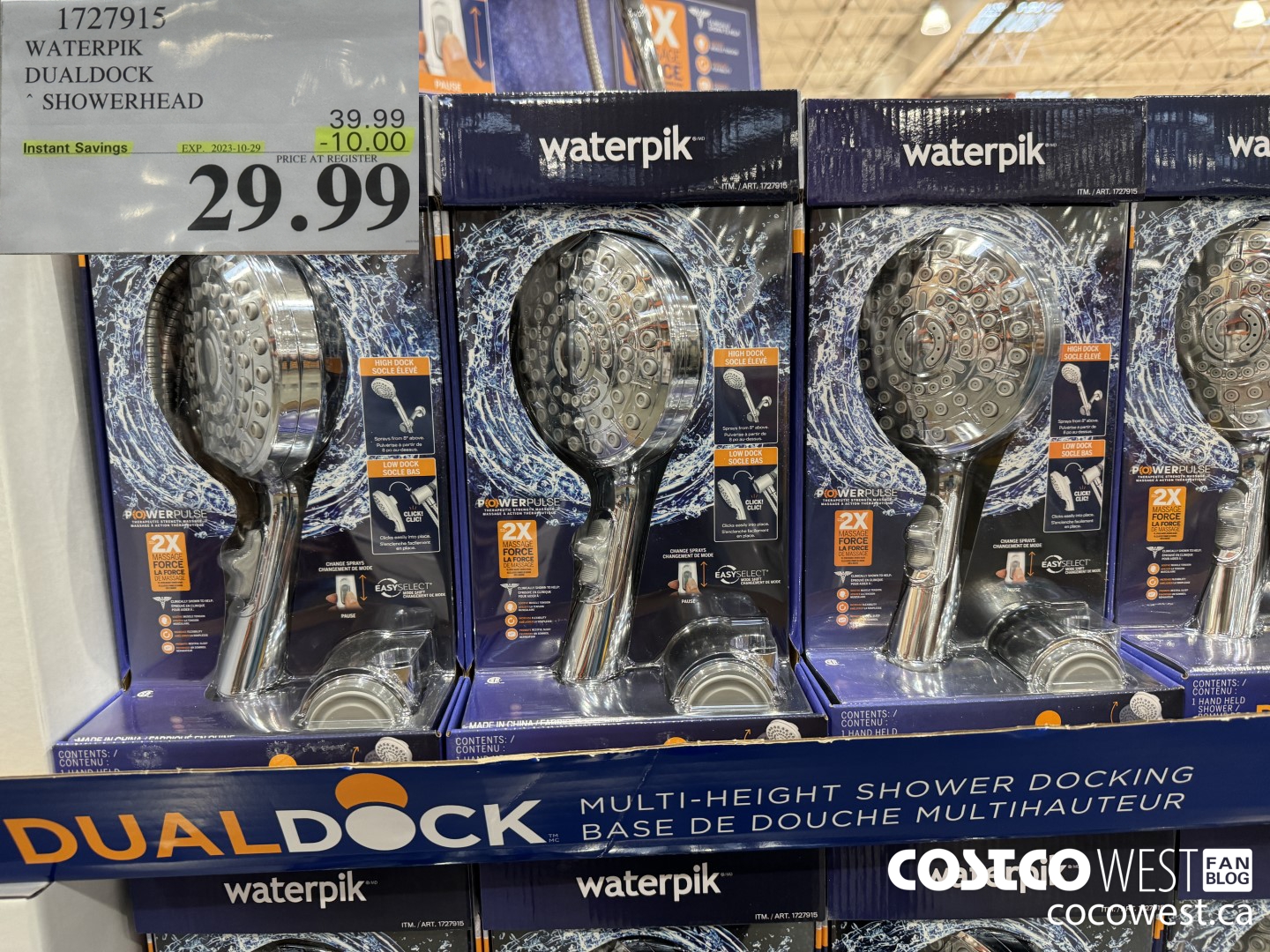 1727915 WATERPIK DUALDOCK SHOWERHEAD ($10.00 INSTANT SAVINGS EXPIRES ON 2023-10-29) $29.99