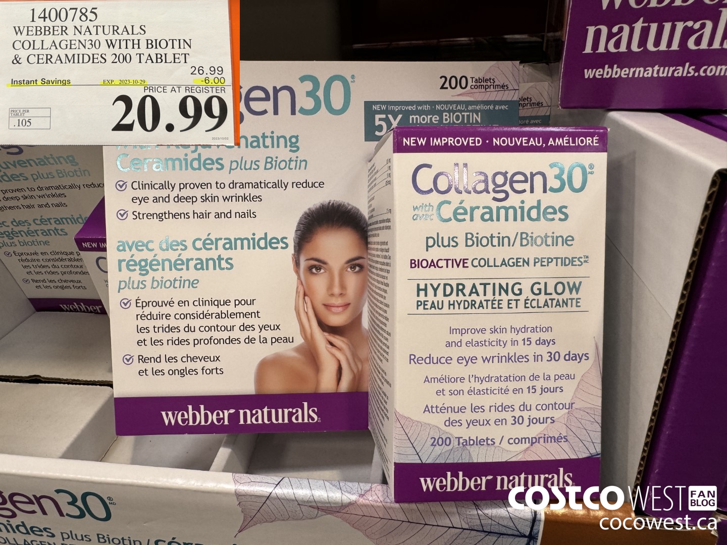 1400785 WEBBER NATURALS COLLAGEN30 WITH BIOTIN & CERAMIDES 200 TABLET ($6.00 INSTANT SAVINGS EXPIRES ON 2023-10-29) $20.99