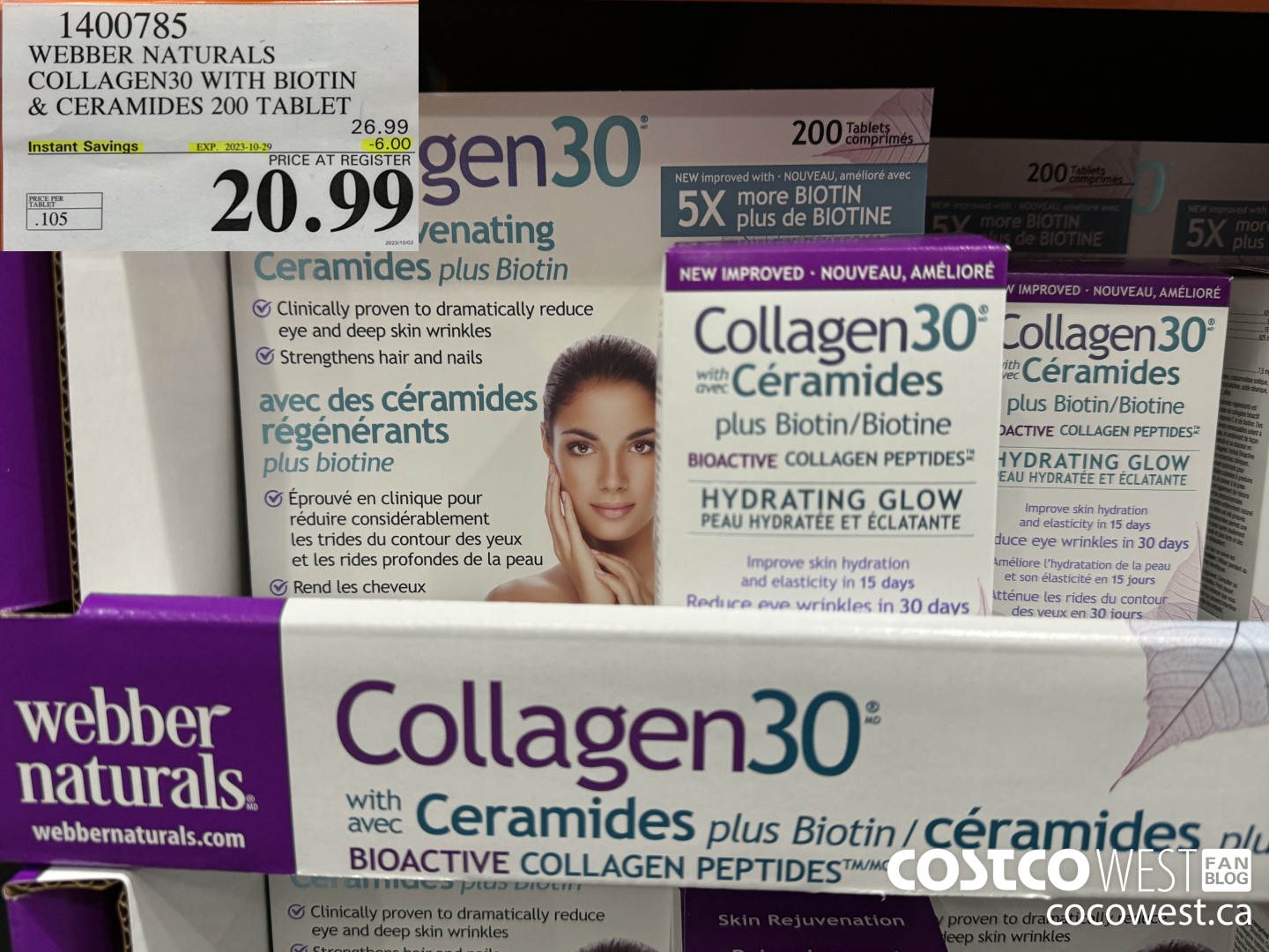 1400785 WEBBER NATURALS COLLAGEN30 WITH BIOTIN & CERAMIDES 200 TABLET ($6.00 INSTANT SAVINGS EXPIRES ON 2023-10-29) $20.99