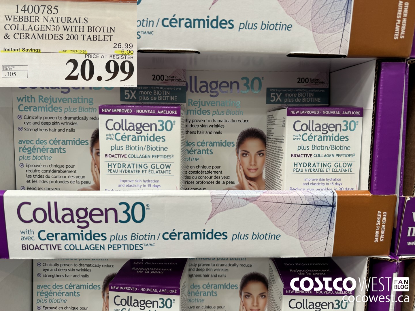 1400785 WEBBER NATURALS COLLAGEN30 WITH BIOTIN & CERAMIDES 200 TABLET ($6.00 INSTANT SAVINGS EXPIRES ON 2023-10-29) $20.99