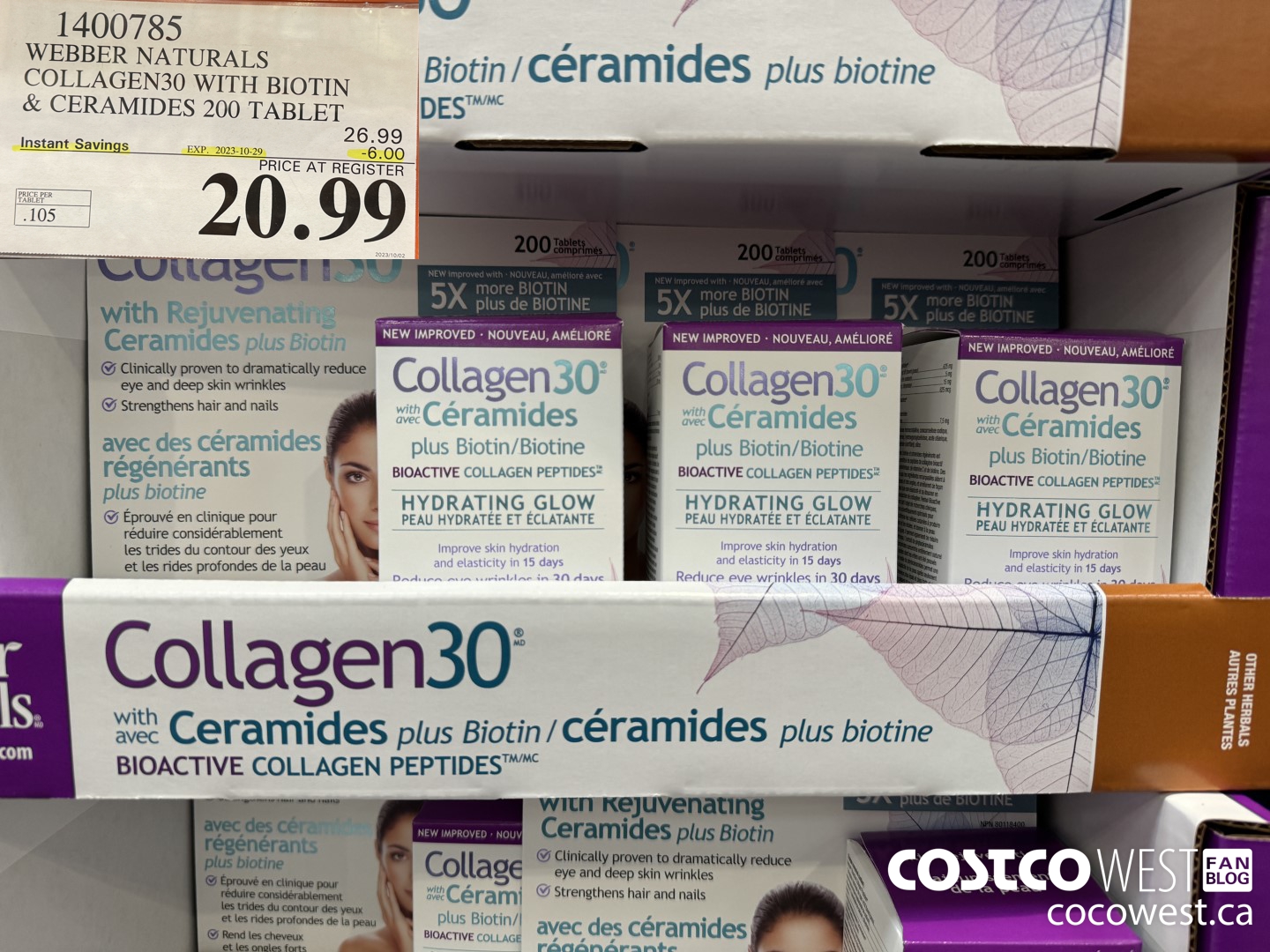1400785 WEBBER NATURALS COLLAGEN30 WITH BIOTIN & CERAMIDES 200 TABLET ($6.00 INSTANT SAVINGS EXPIRES ON 2023-10-29) $20.99