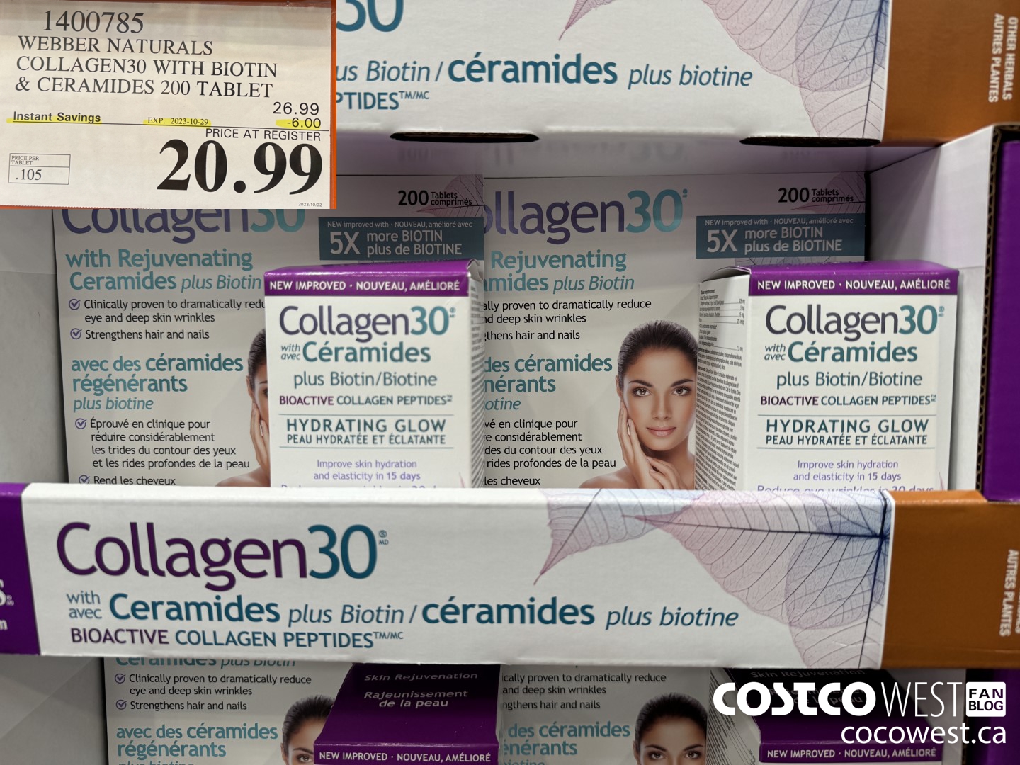 1400785 WEBBER NATURALS COLLAGEN30 WITH BIOTIN & CERAMIDES 200 TABLET ($6.00 INSTANT SAVINGS EXPIRES ON 2023-10-29) $20.99