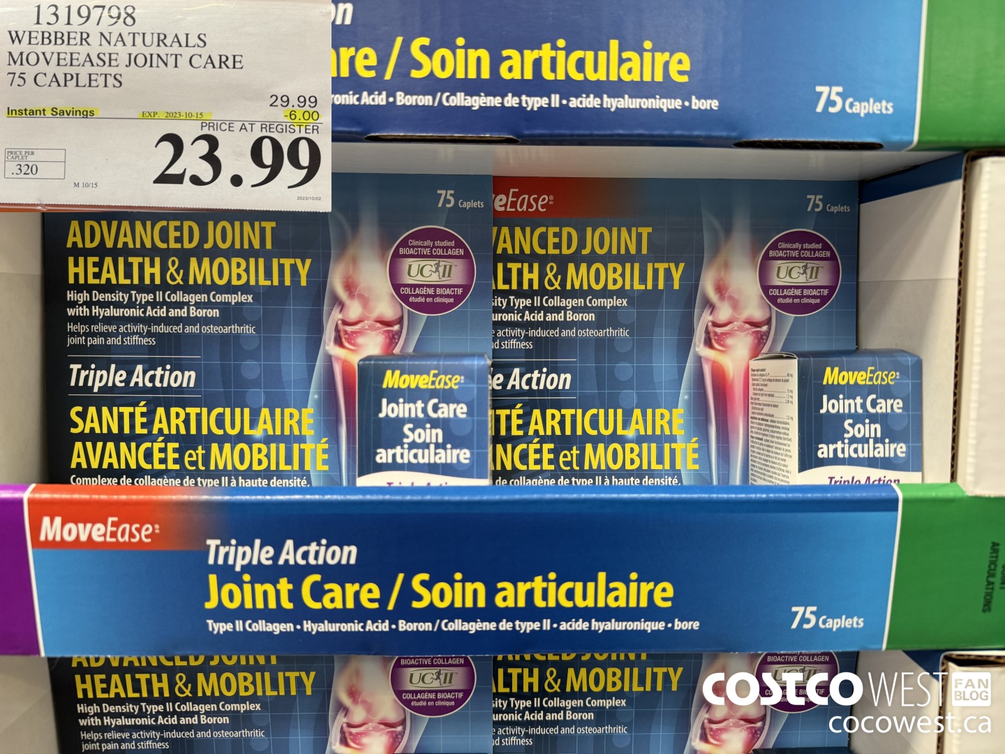 1319798 WEBBER NATURALS MOVEEASE TRIPLE ACTION JOINT 75 CAPLETS ($6.00 INSTANT SAVINGS EXPIRES ON 2023-10-15) $23.99