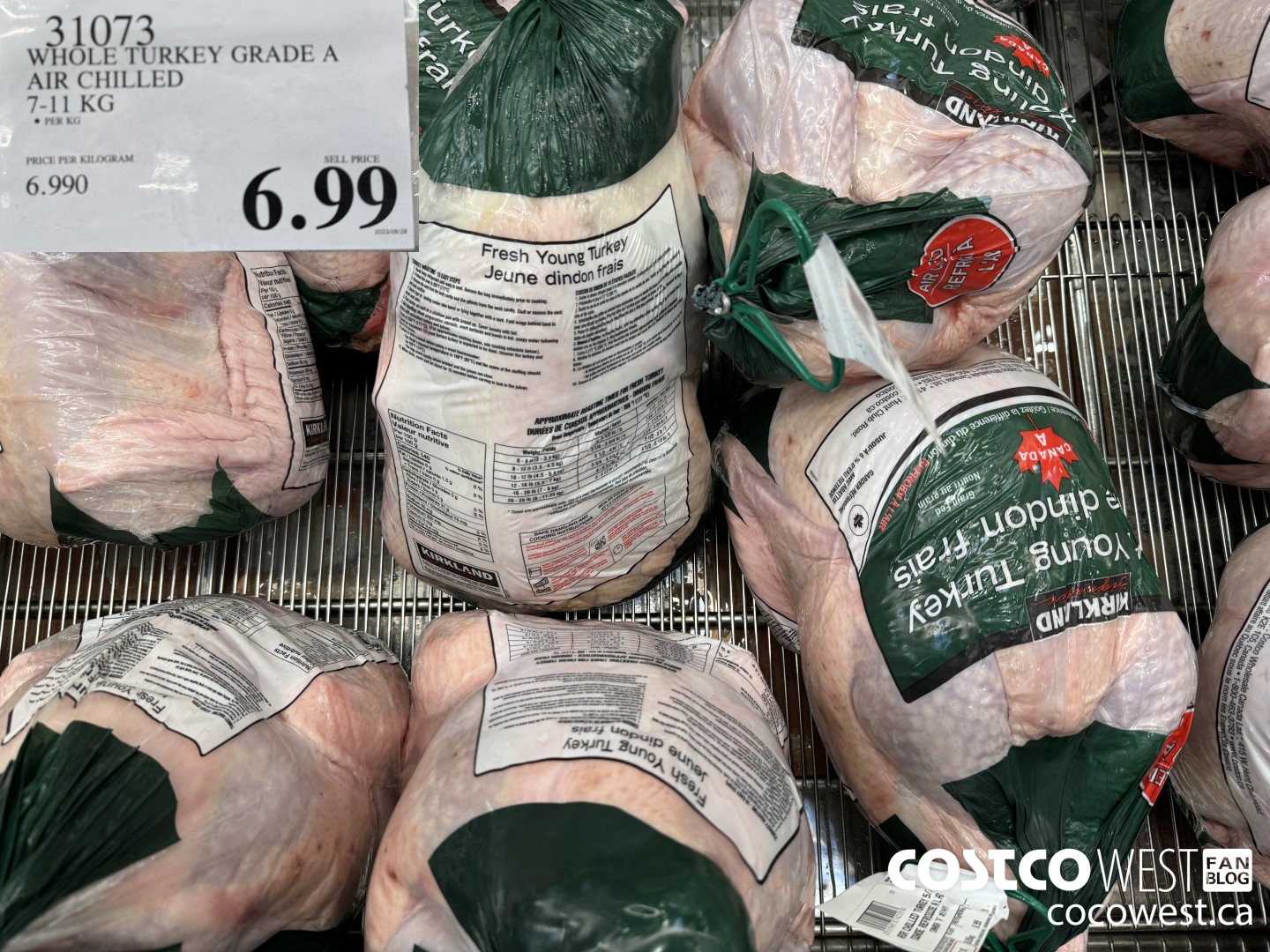 31073 WHOLE TURKEY GRADE A AIR CHILLED 7-11KG $6.99
