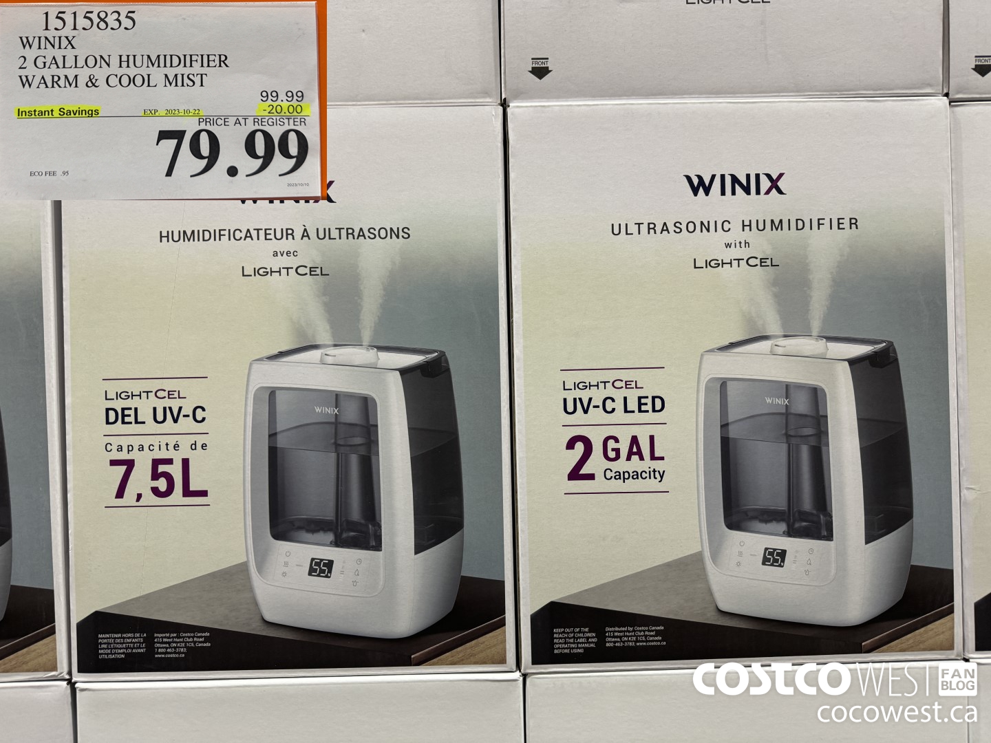 1515835 WINIX 7 GALLON HUMIDIFERIER WARM & COOL MIST  ($20.00 INSTANT SAVINGS EXPIRES ON 2023-10-22) $79.99
