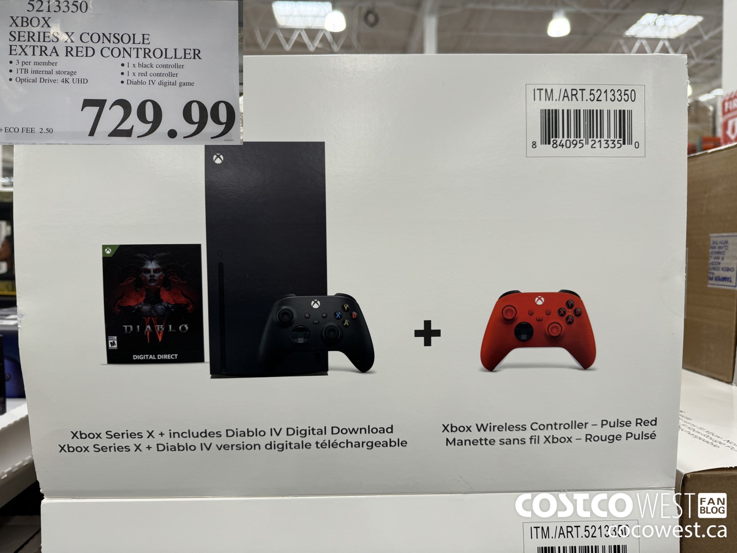 5213350 XBOX SERIES X CONSOLE EXTRA RED CONTROLLER $729.99