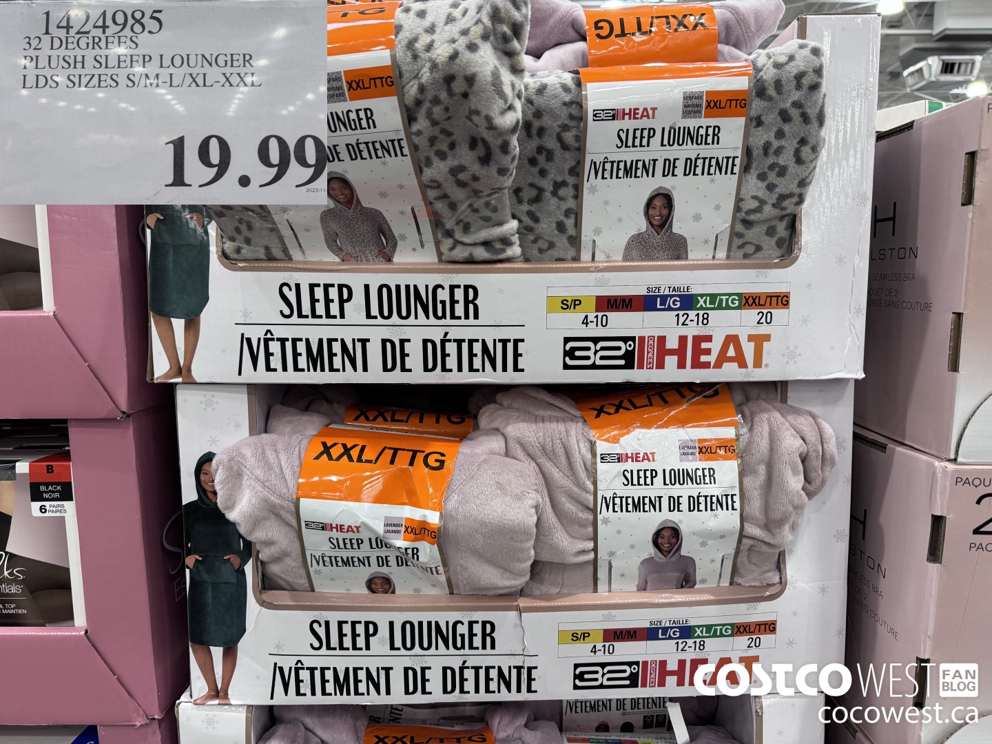 1424985 32 DEGREES PLUSH HOODED LOUNGER LADIES SIZES L/XL-XXL $19.99
