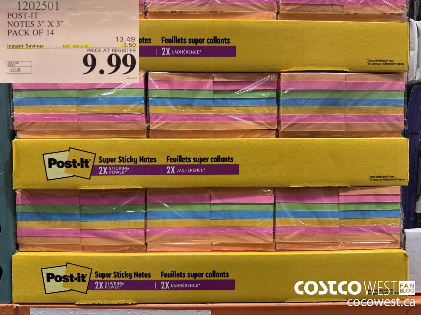 1202501 3M POST-IT NOTES 3