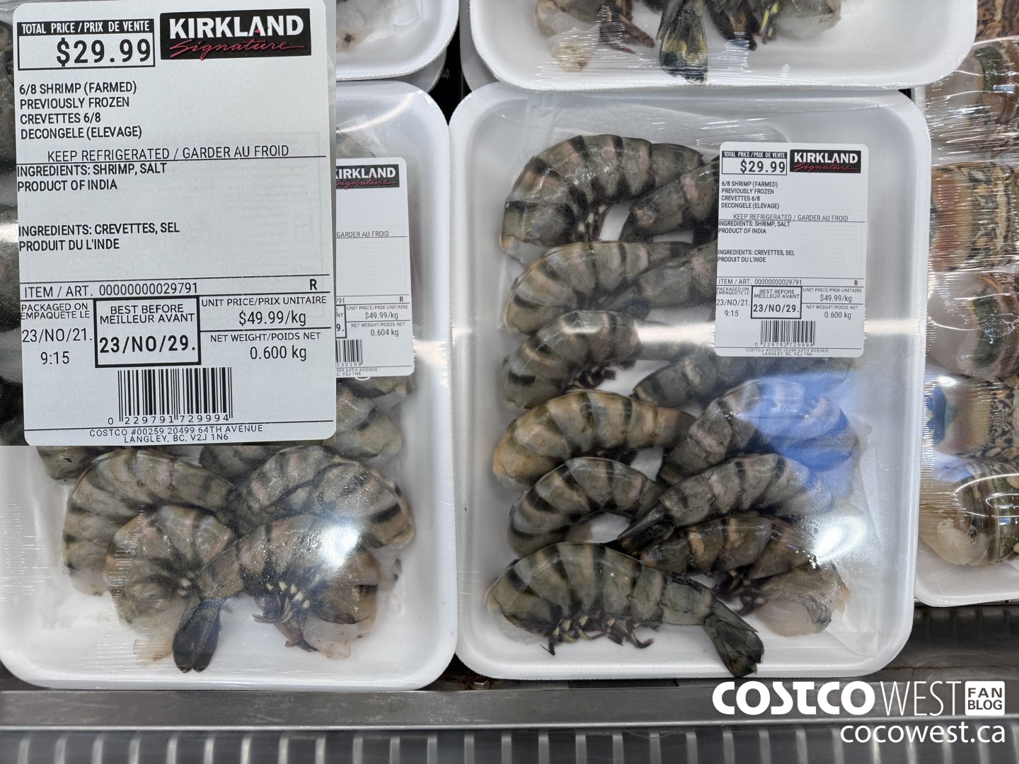 29791 6/8 SHRIMP (FARMED) PREVIOUSLY FROZEN $49.99
