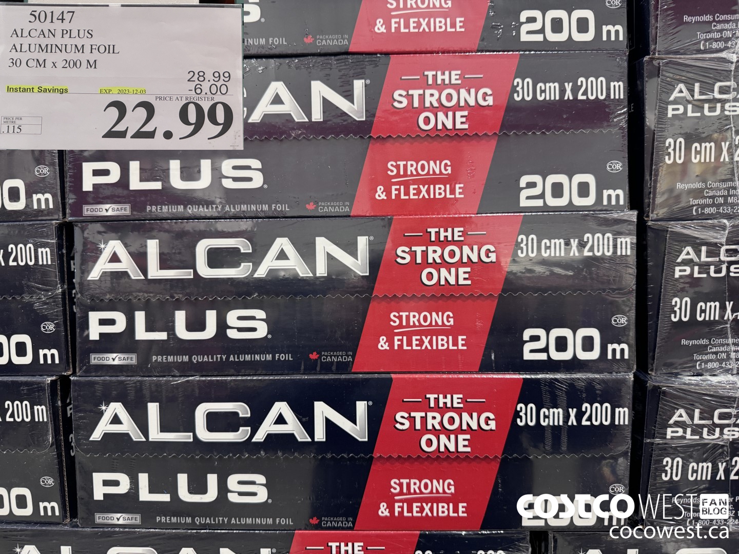 50147 ALCAN PLUS ALUMINUM FOIL 30 cm x 200 m ($6.00 INSTANT SAVINGS EXPIRES ON 2023-12-03) $22.99