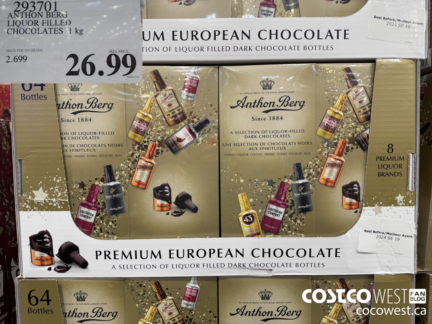 293701 ANTHON BERG LIQUOR FILLED CHOCOLATES 1 kg $26.99