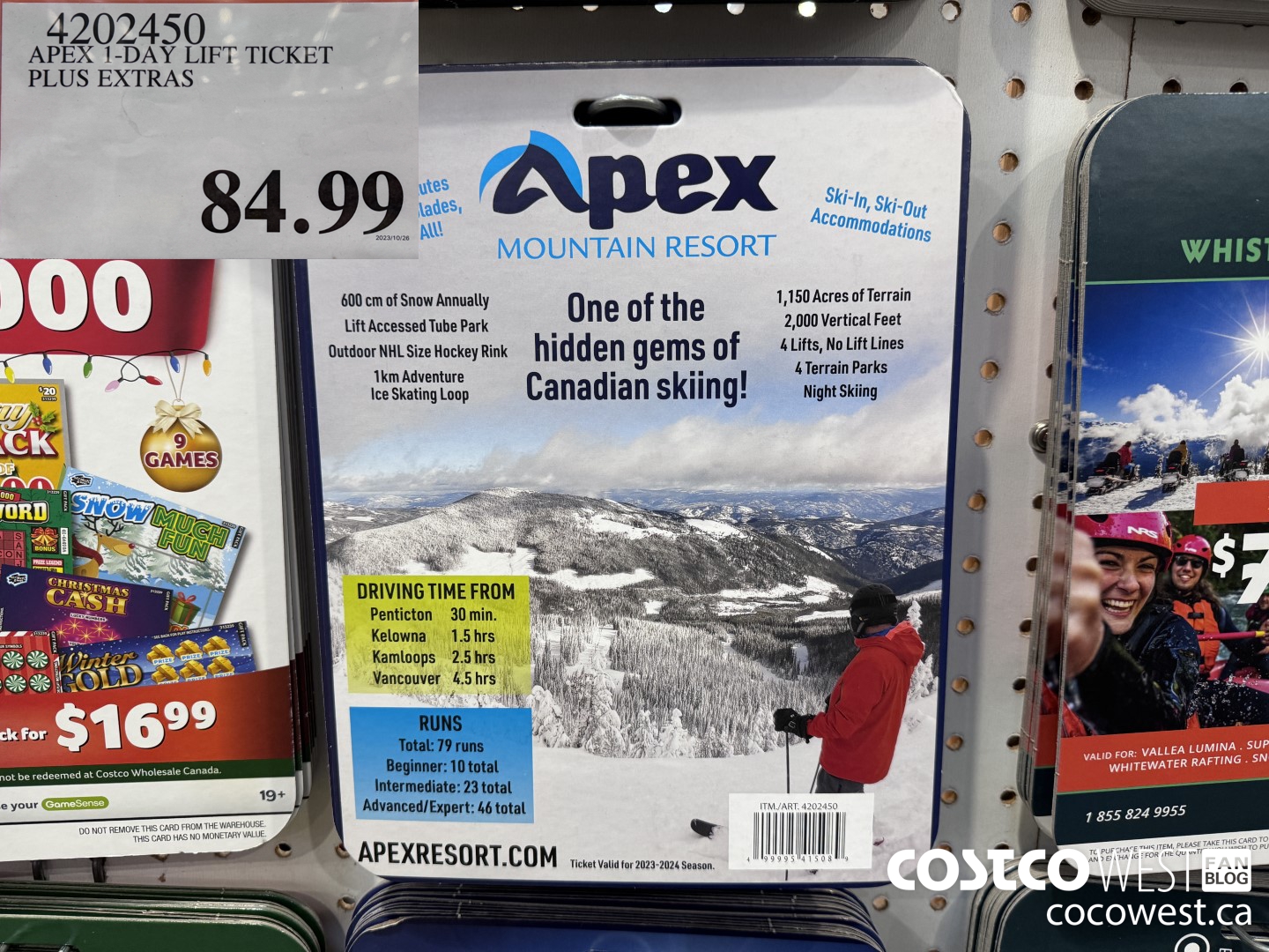 4202450 APEX 1-DAY LIFT TICKET PLUS EXTRAS $84.99