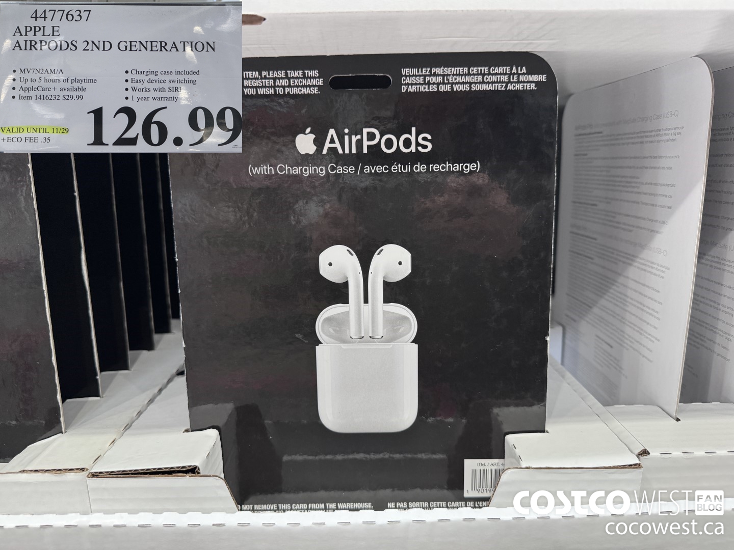 4477637 APPLE AIRPODS 2ND GENERATION (EXPIRES ON 2023-11-29) $126.99