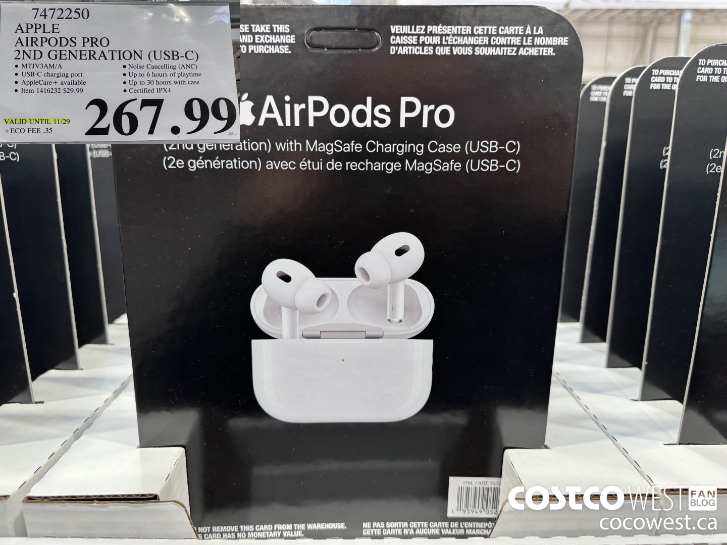 7472250 APPLE AIRPODS PRO 2ND GENERATION (USB-C) (EXPIRES ON 2023-11-29) $267.99