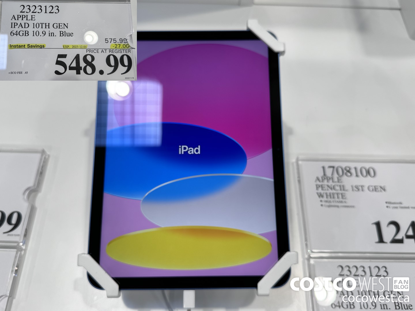 2323123 APPLE IPAD 10 64GB BLUE MPQ13VC/A ($27.00 INSTANT SAVINGS EXPIRES ON 2023-12-01) $548.99