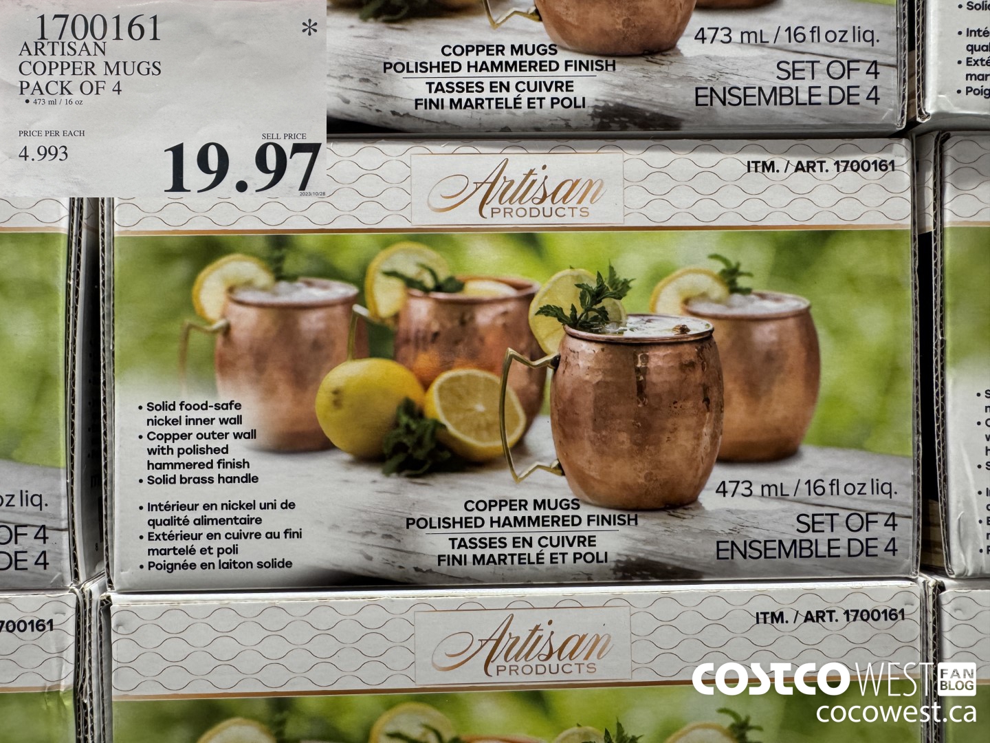 1700161 ARTISAN COPPER MUGS PACK OF 4 $19.97