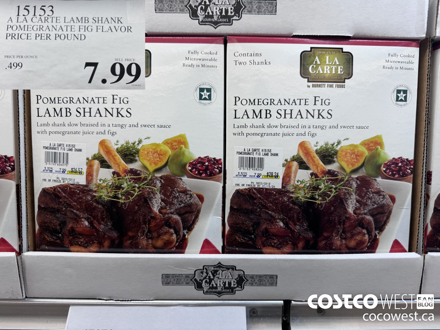 15153 A LA CARTE LAMB SHANK POMEGRANATE FIG FLAVOR PRICE PER POUND $7.99