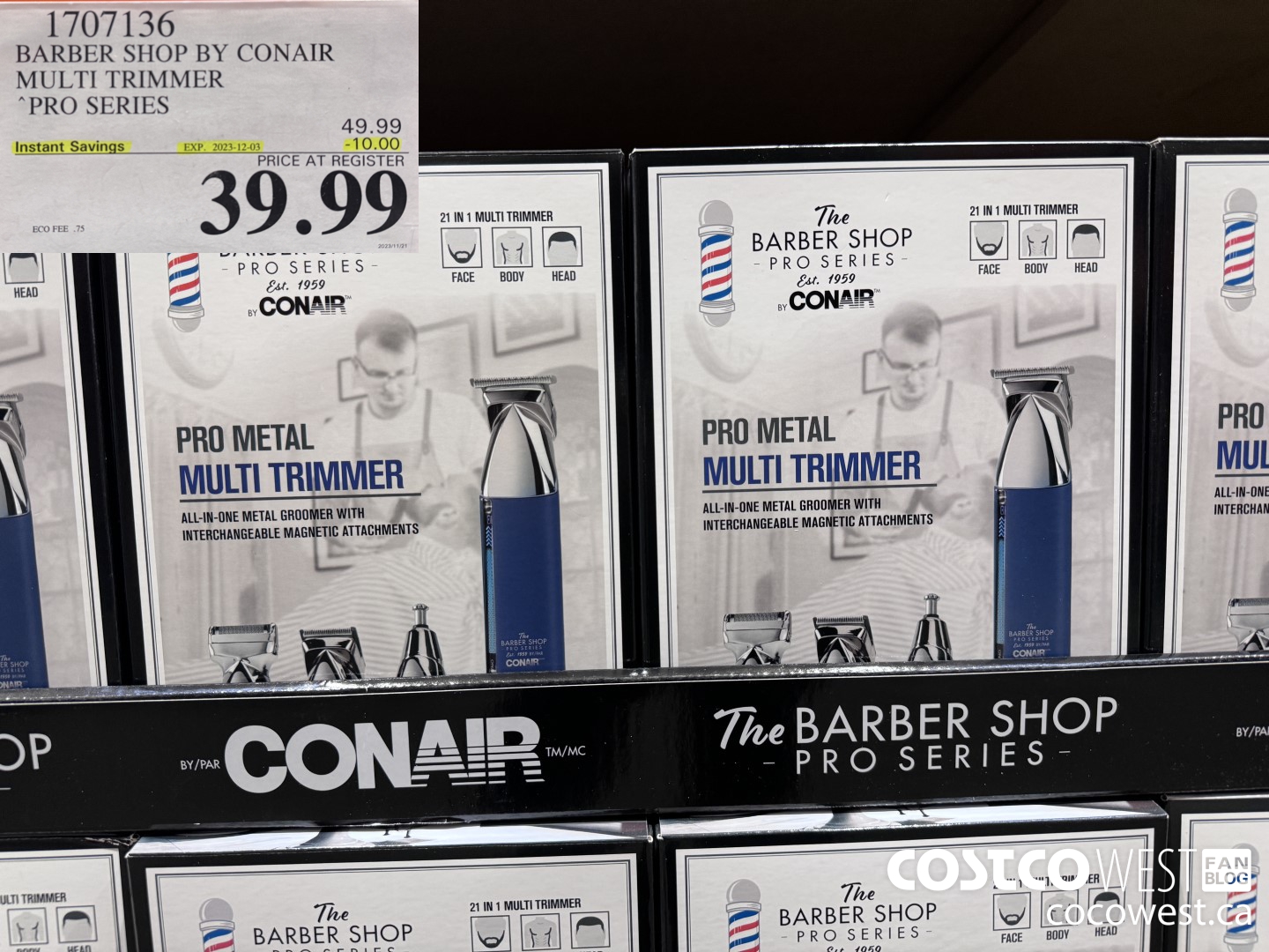 1707136 BARBER SHOP BY CONAIR MULTI TRIMMER PRO SERIES ($10.00 INSTANT SAVINGS EXPIRES ON 2023-12-03) $39.99