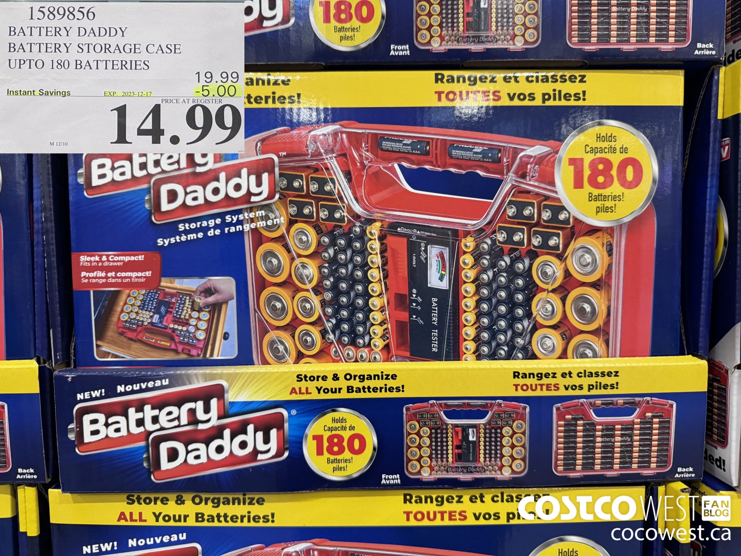 1589856 BATTERY DADDY BATTERY STORAGE CASE UP TO 180 BATTERIES ($5.00 INSTANT SAVINGS EXPIRES ON 2023-12-17) $14.99