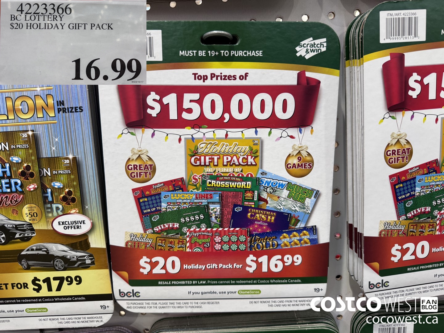 4223366 BC LOTTERY $20 HOLIDAY GIFT PACK $16.99