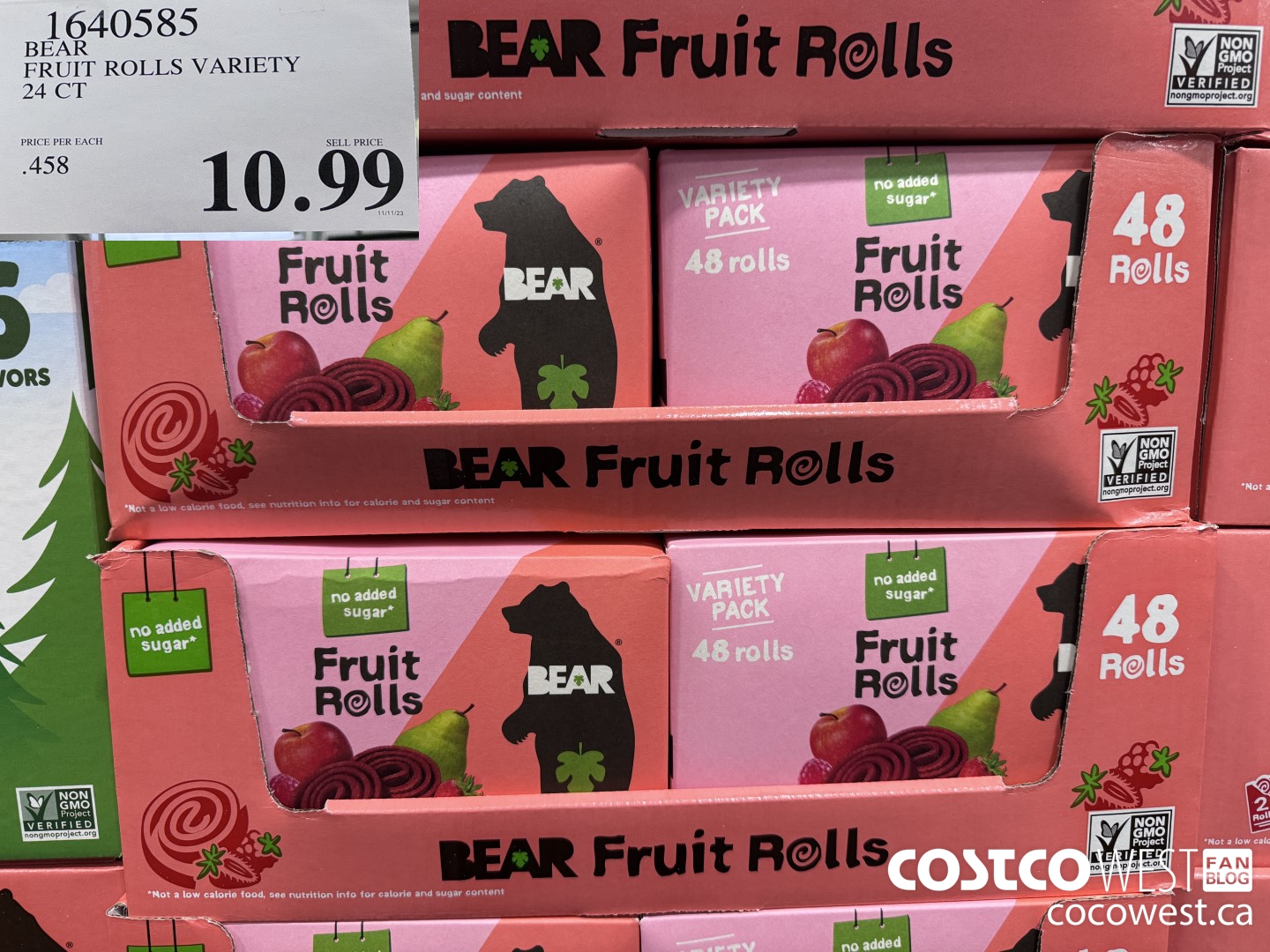1640585 BEAR FRUIT ROLLS VARIETY 24 CT $10.99