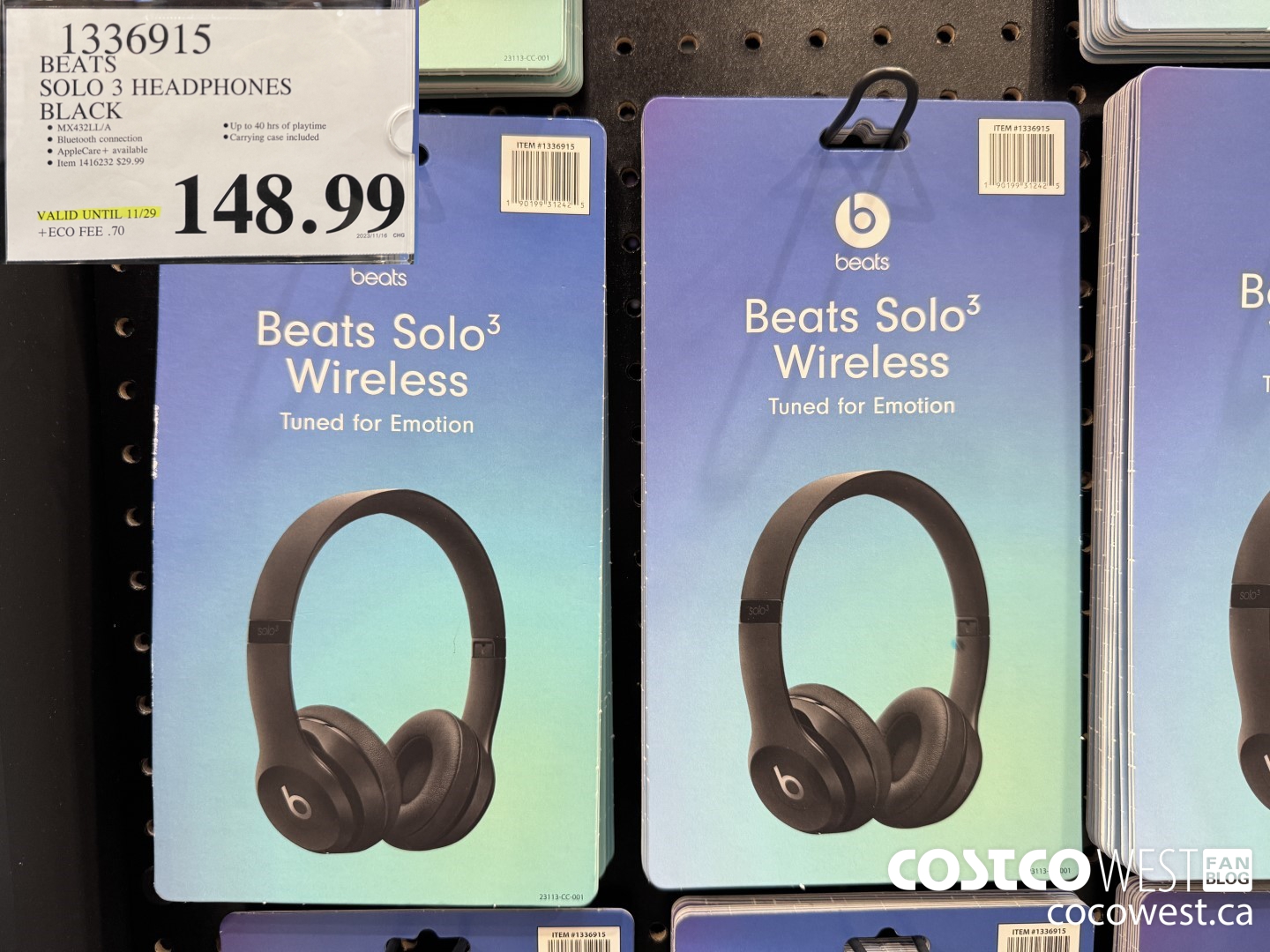 1336915 BEATS SOLO 3 WIRELESS HEADPHONES BLACK (EXPIRES ON 2023-11-29) $148.99