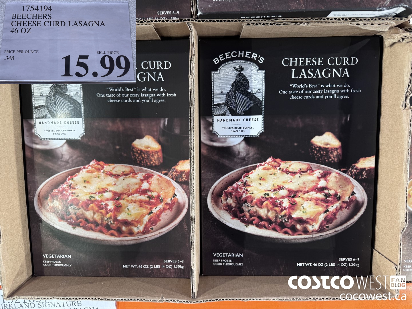 1754194 BEECHERS CHEESE CURD LASAGNA 46 OZ $15.99