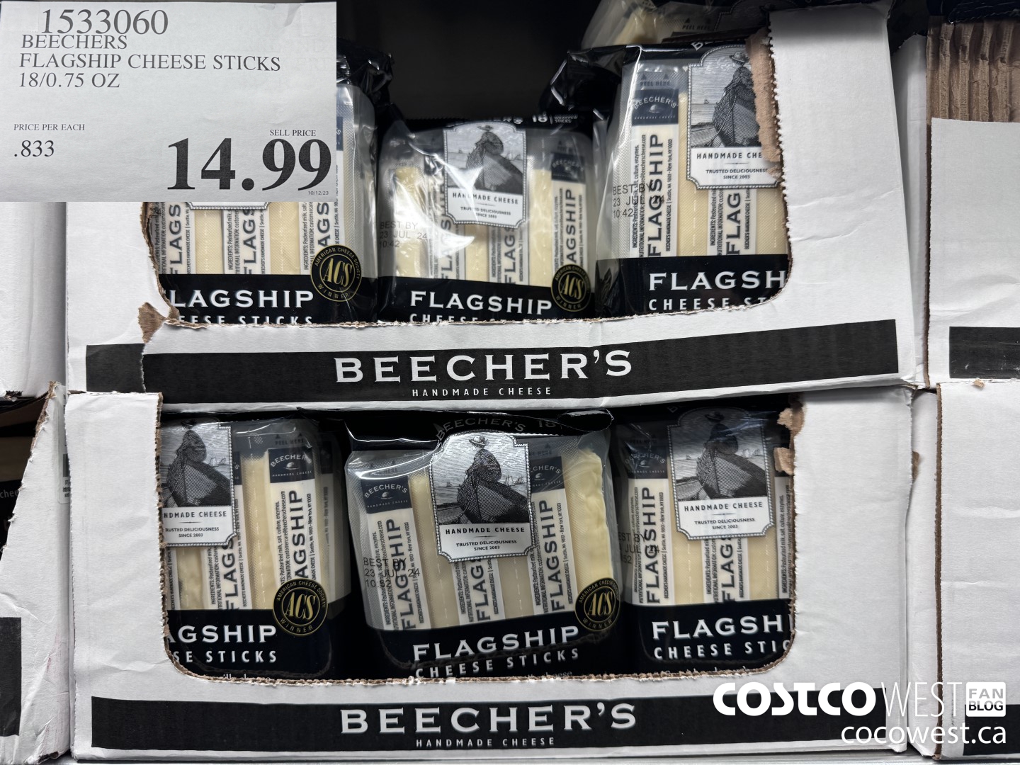 1533060 BEECHERS FLAGSHIP CHEESE STICKS 18/0.75 OZ $14.99