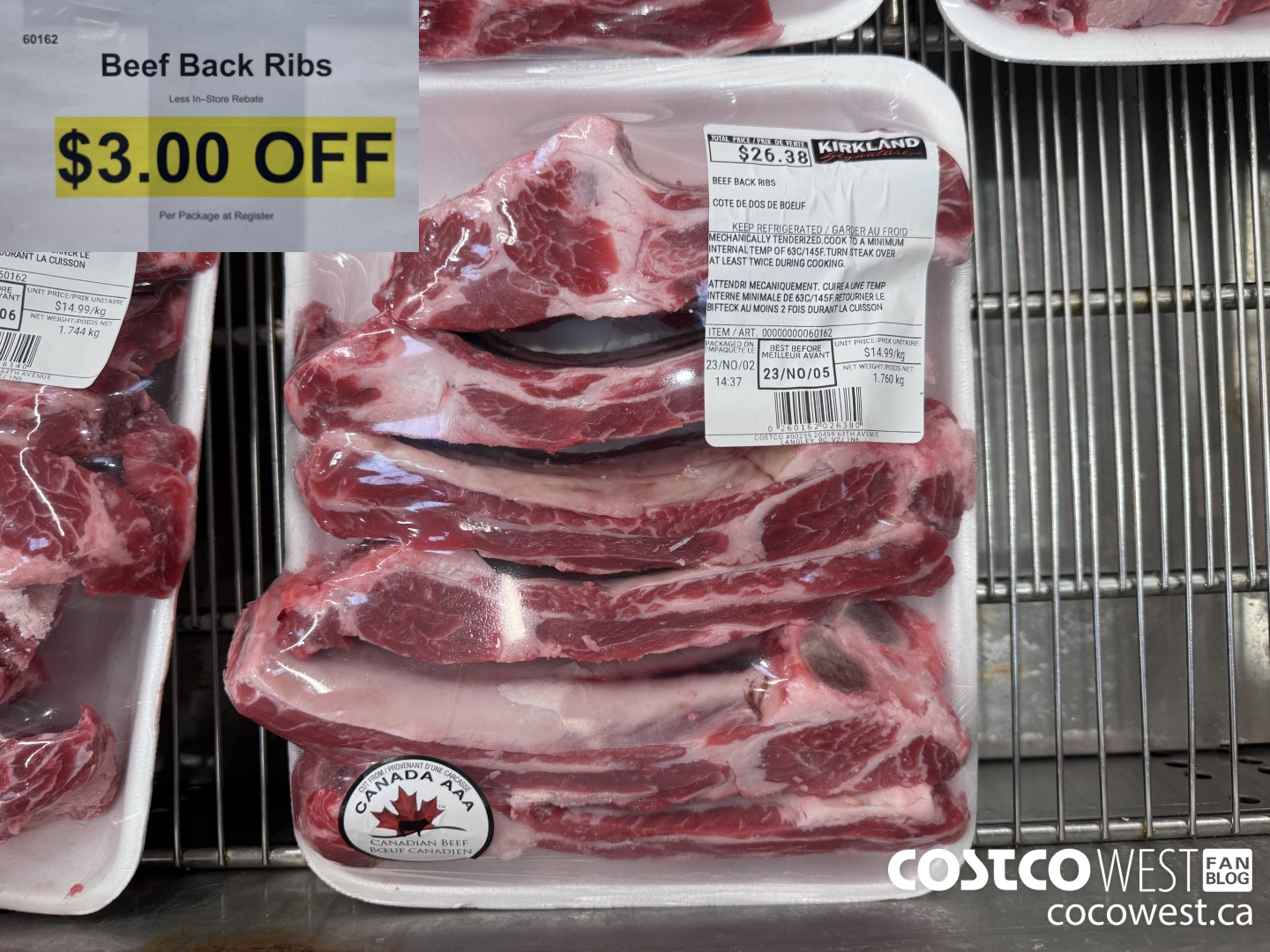 60162 BEEF BACK RIBS ($3.00 INSTANT SAVINGS)