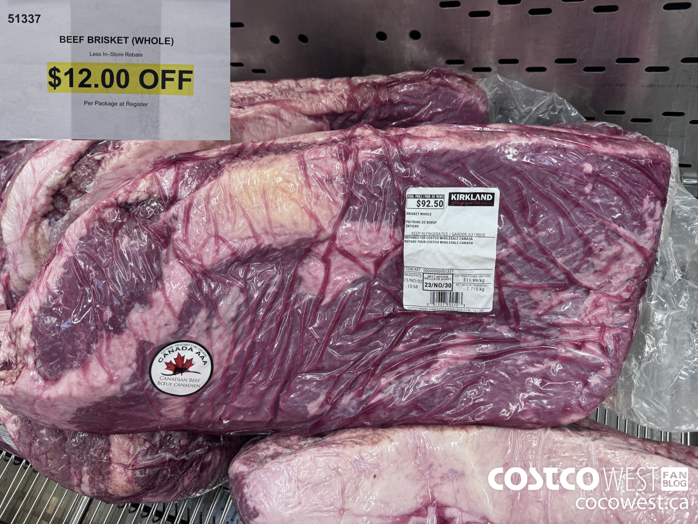 51337 BEEF BRISKET WHOLE ($12.00 INSTANT SAVINGS)