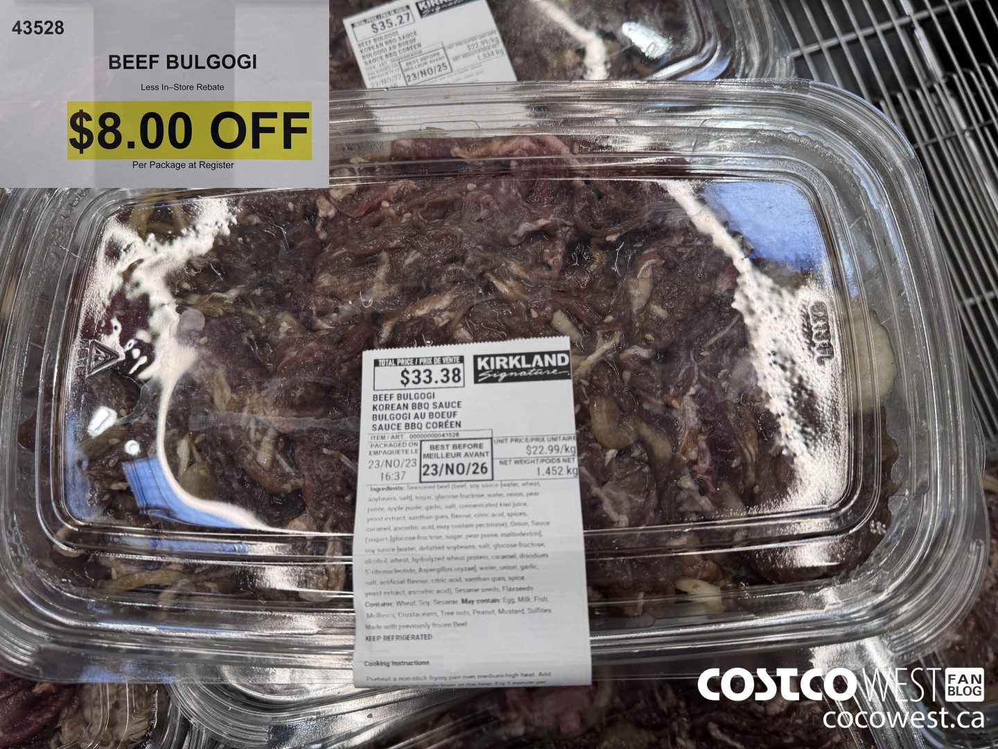 43528 BEEF BULGOGI ($8.00 INSTANT SAVINGS)
