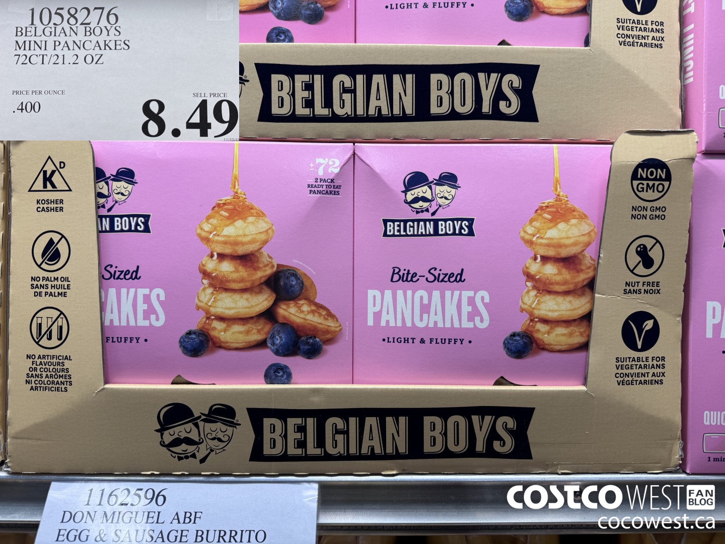 1058276 BELGIAN BOYS MINI PANCAKES 72CT/21.2 OZ $8.49